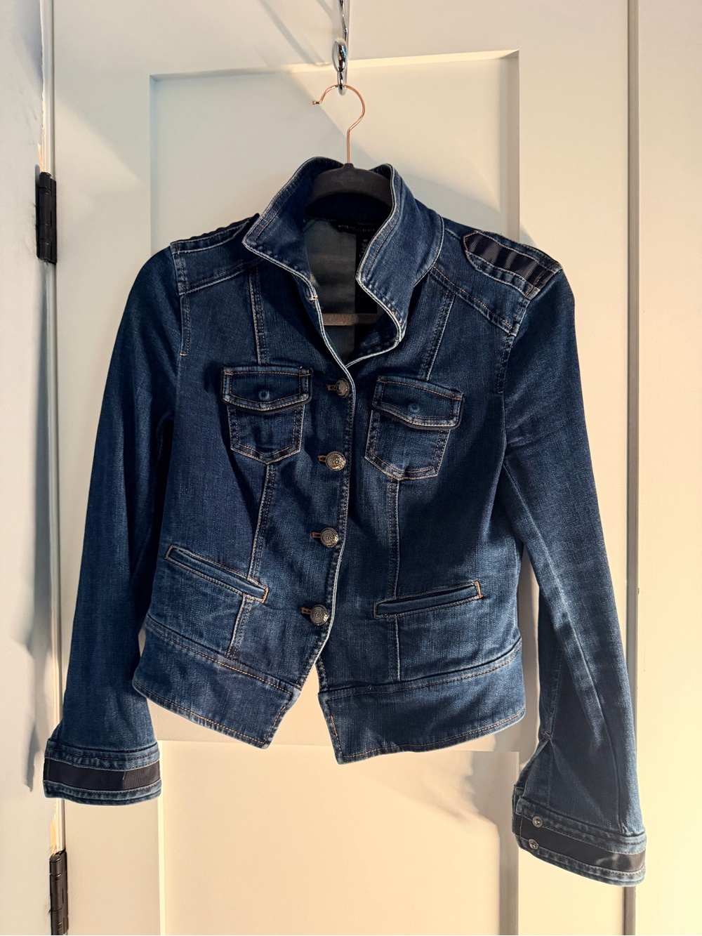 White House Black Market Dark Blue Denim Jacket